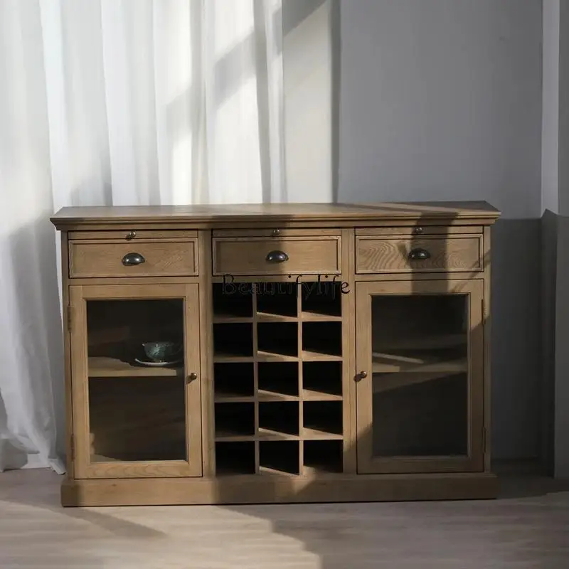 خزانة جانبية لتناول الطعام الريفية الأمريكية، عرض غرفة المعيشة، خزانة مدخل فرنسية قديمة، شقة صغيرة