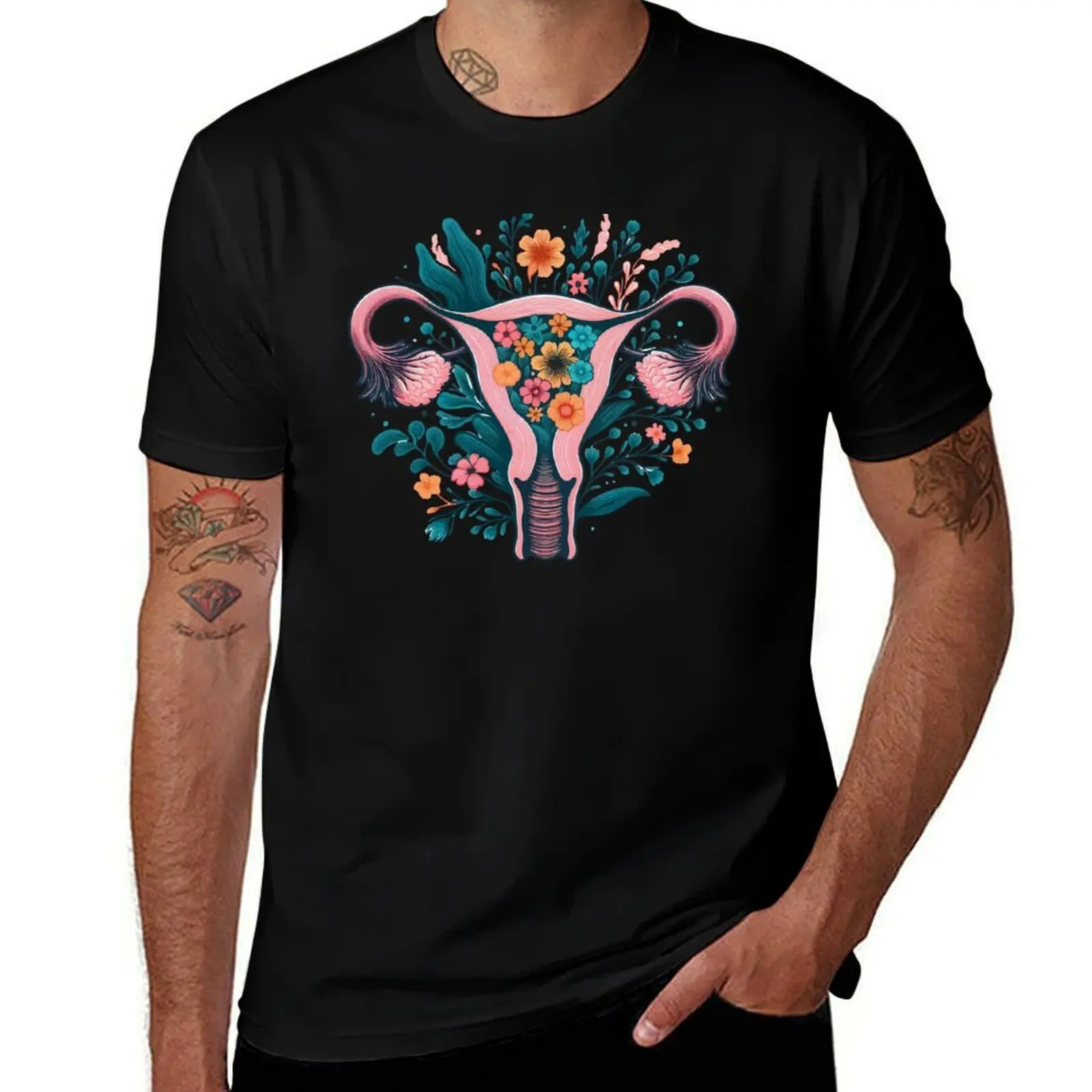 Cute Floral Uterus Pastel T-Shirt Cool Feeling Summer Tee Shirt T-Shirt