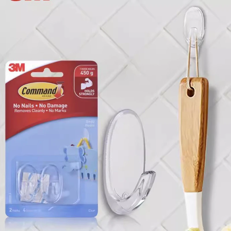 3M Command Traceless transparent activity hook, No Tools Are Required, Just Glue The Adhesive Strip To The Wall, Easy Removal