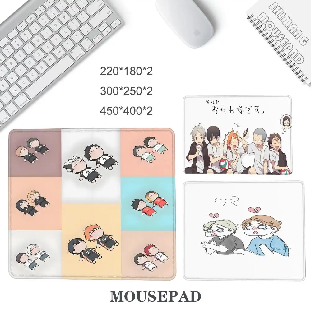 Simpatico tappetino per mouse Anime Haikyuu Tappetino per mouse piccolo LockEdge per giocatori Tappetino per scrivania per computer Gomma antiscivolo rettangolare