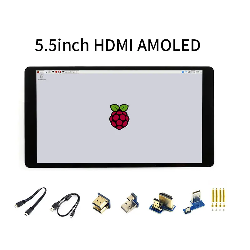 Monitor Raspberry Pi 4 5.5 Inch AMOLED Display 1080x1920 HDMl High-definition ScreenWith Tempered Glass Capacitive Touch Panel