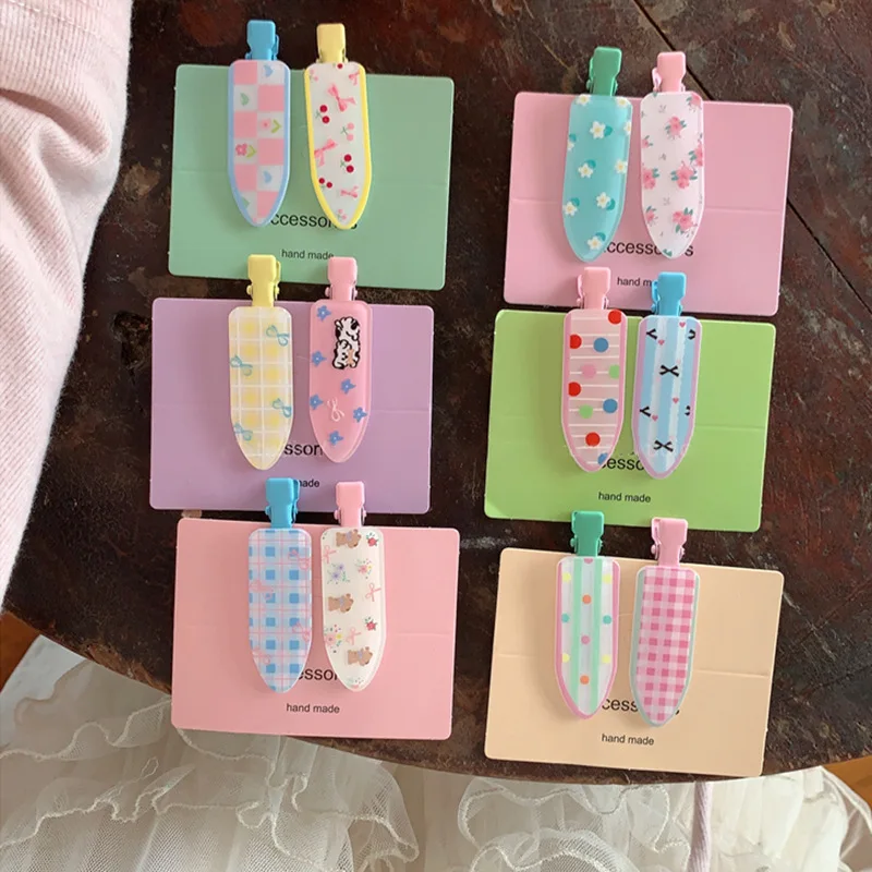 新しい花柄ヘアクリップ 女の子 子供 可愛いクマ リボン 滑り止め アクリル サイドヘアピン 目立たないヘアグリップ 前髪用 スナップクリップ シームレス