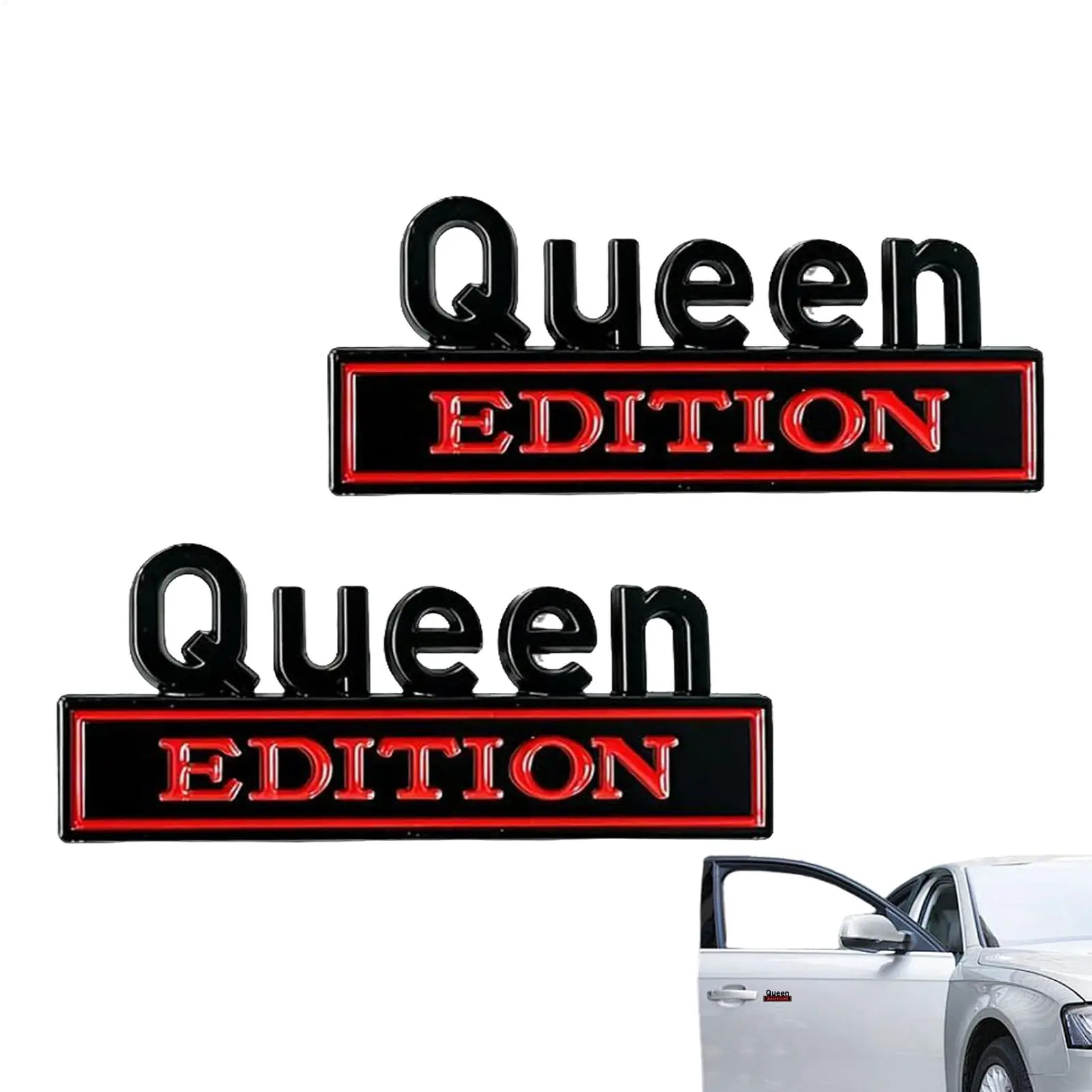 

3D-наклейка Queen, 2 шт., 3D водонепроницаемая металлическая автотовары, Queen Edition, дизайн автомобиля, металлическая наклейка для грузовиков, внедорожников, мотоциклов