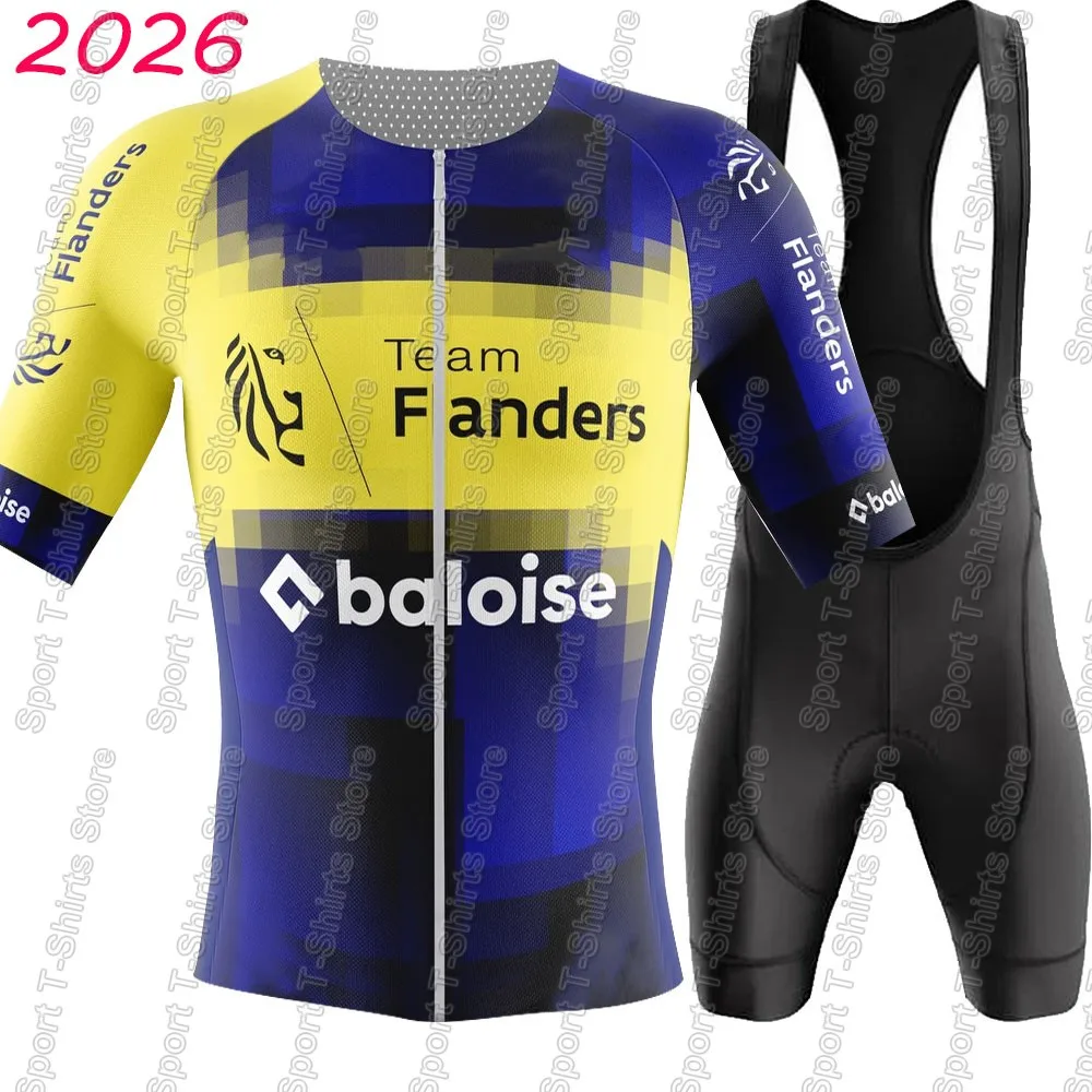 

Комплект велоформы Baloise Flanders 2026: летняя велосипедная одежда, футболка для шоссейного велосипеда, велосипедные шорты, костюм для MTB, Ropa Maillot