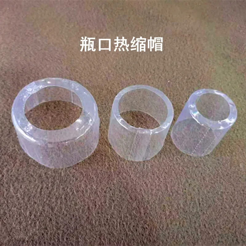 200pcs Wine Bottle Mouth Sealing Sleeve Case Red Wine Glass Bottles Hot Seal Bag Bottle Caps Transparent Heat Shrink Film
