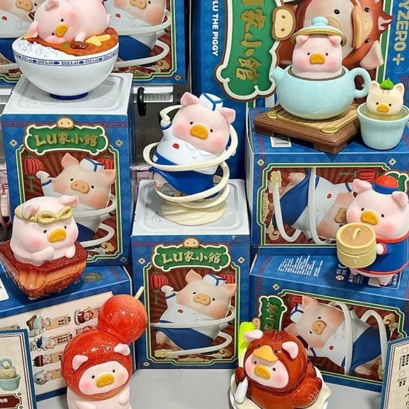 

Новый LULU поросенок на удачу с пищевой серией слепая коробка Kawaii Коллекционная загадочная коробка игрушки поросенок аниме фигурки куклы модель подарок для девочки