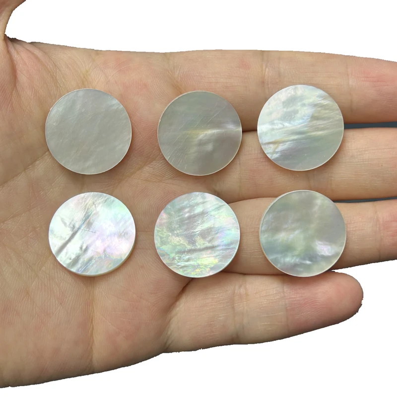 Mother Of Pearl Circle Disc Bead Flat Natural White Shell Slices Rounds Mop 100pcs/Bag For DIY Women Jewelry