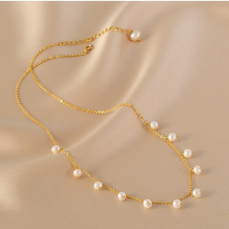 

Hengsheng 5-6mm Natural Freshwater Pearl Necklaces Adjustable Collarbone Pearl Necklaces for Women 2025 New Arrivals