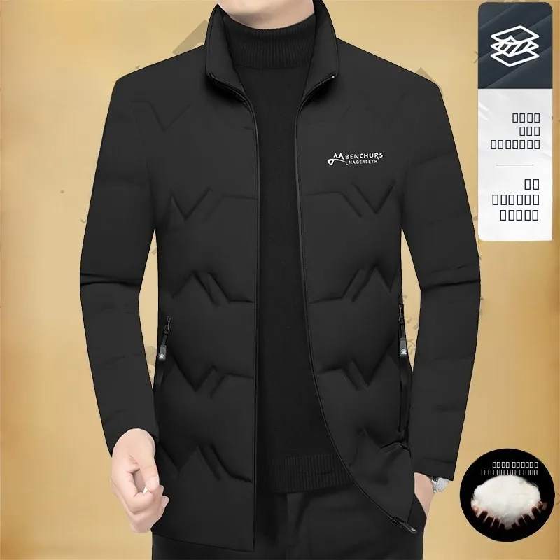 

Pierre Cardin Men's Lightweight down Jaet Du Feather Warm Casual Stand Collar Busin Outdoor Sport Ci Commuting Coat