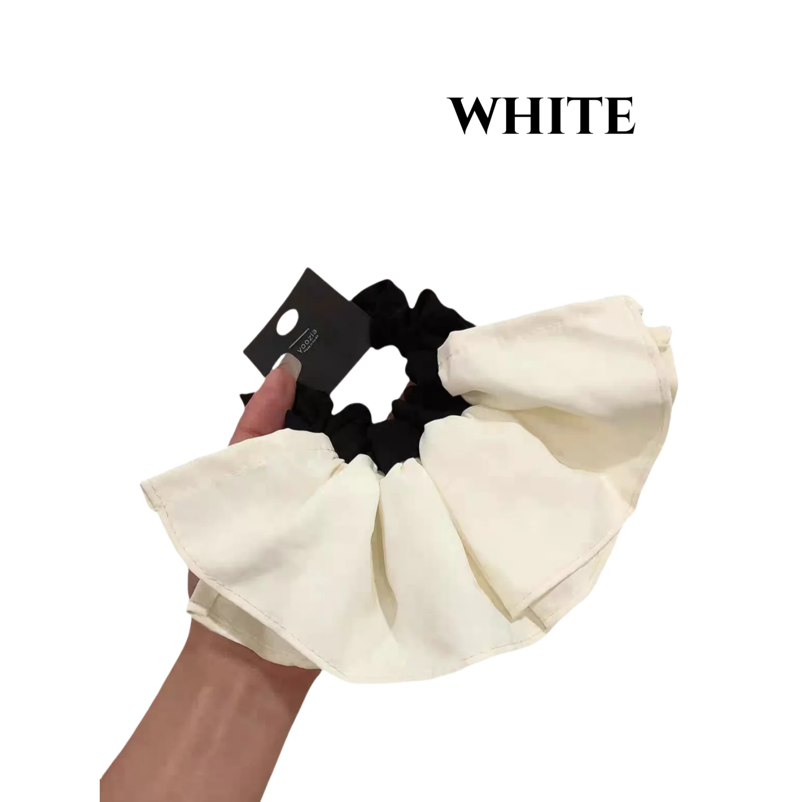 1 قطعة تنورة الرجعية تنحنح شريط طبقة مزدوجة Scrunchie ، ركاب مزاجه ذيل حصان الشعر حبل ، المتخصصة كبيرة Scrunchie زهرة الشعر