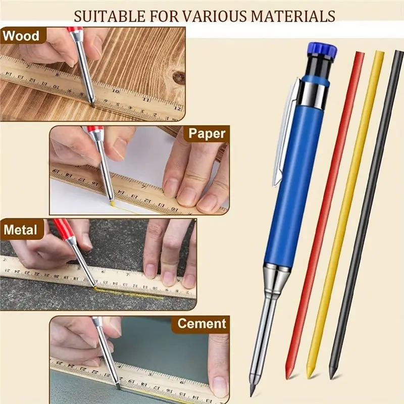 Retail Professional Multi-Color Aluminum Pencil Set For Woodworking For Wood And Metal Marking