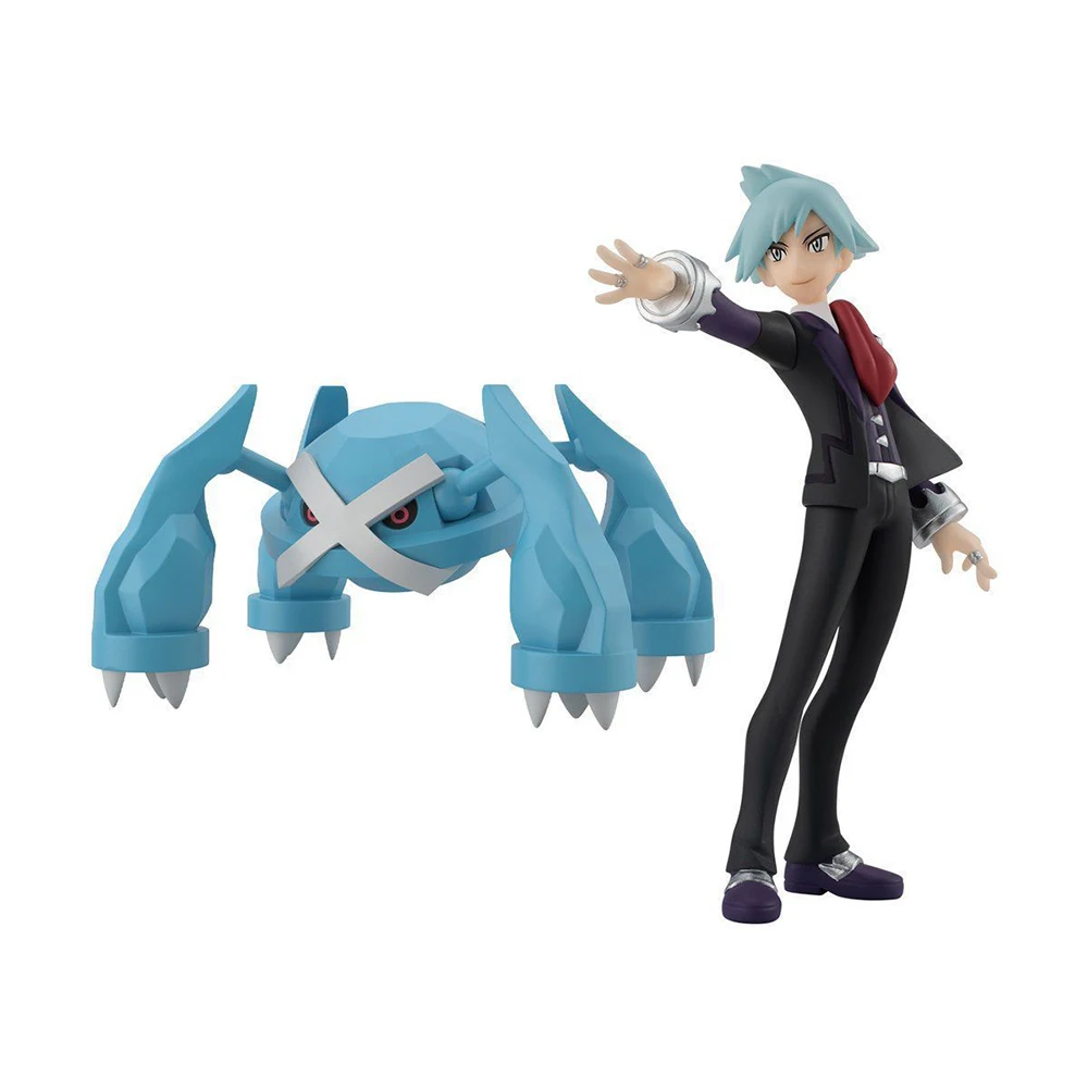 In Stock Bandai Original Pokemon Scale World Daigo and Metagross Action Anime Figures Collectible Model Toys for Children