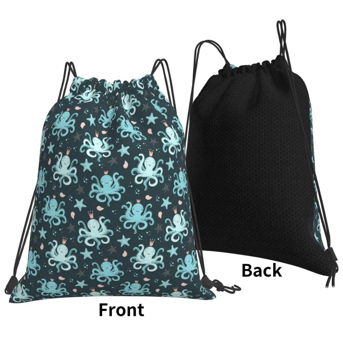 Under The Sea Pattern Backpacks Multi-function Drawstring Bundle Pocket Storage Bag Book Bags for Travel School