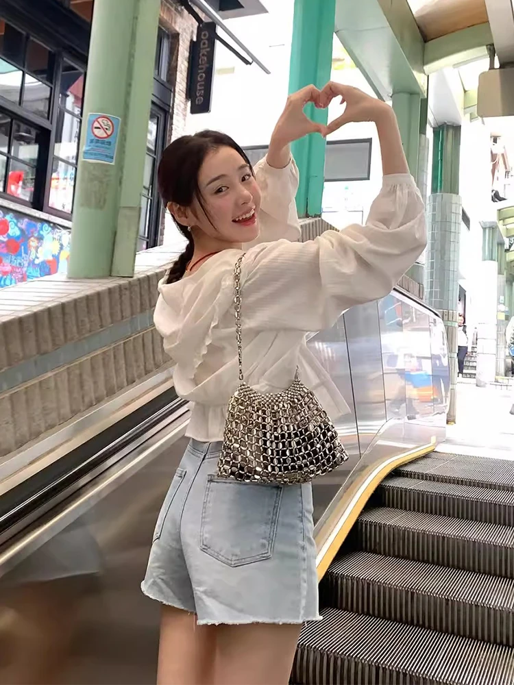 Sweet Summer New Sle Chic Ruffle Hem Hooded Slimming ort Svel Cotton Sunscreen irt Women's Loose Fit Pure Color Top