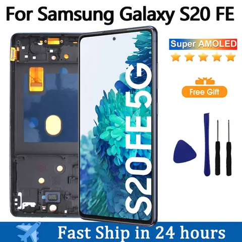 AMOLED Display For Samsung Galaxy S20 FE 4G/5G LCD Display Touch Screen Assembly For Samsung S20 FE G780 G781 Screen Replacement