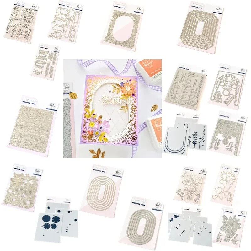 Quadro de corte jardim floral arte deco arco festa aninhada alongado dados selos estêncil diy scrapbooking papel artesanal álbum saudação