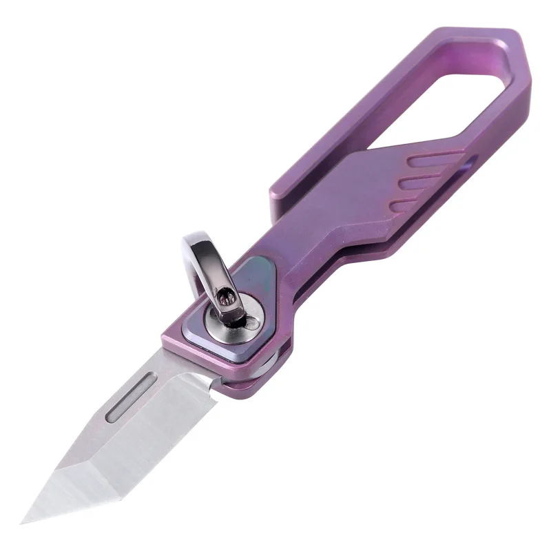 

Multi Functional Titanium Alloy Keychain Portable Small Knife EDC Mini Opening Express Folding Knife