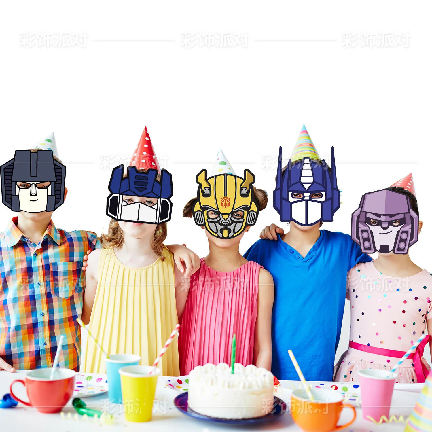 6/12pcs Transformers Anime Decorative Paper Glasses Masks Photos Role Playing Props Children\'s Happy Birthday Party Supplies