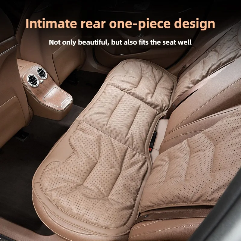 Soft Nappa Leather Car Seat Covers Universal Full Set Car Seat Cushion Four Season Seats Accessories Car Seat Protective Covers