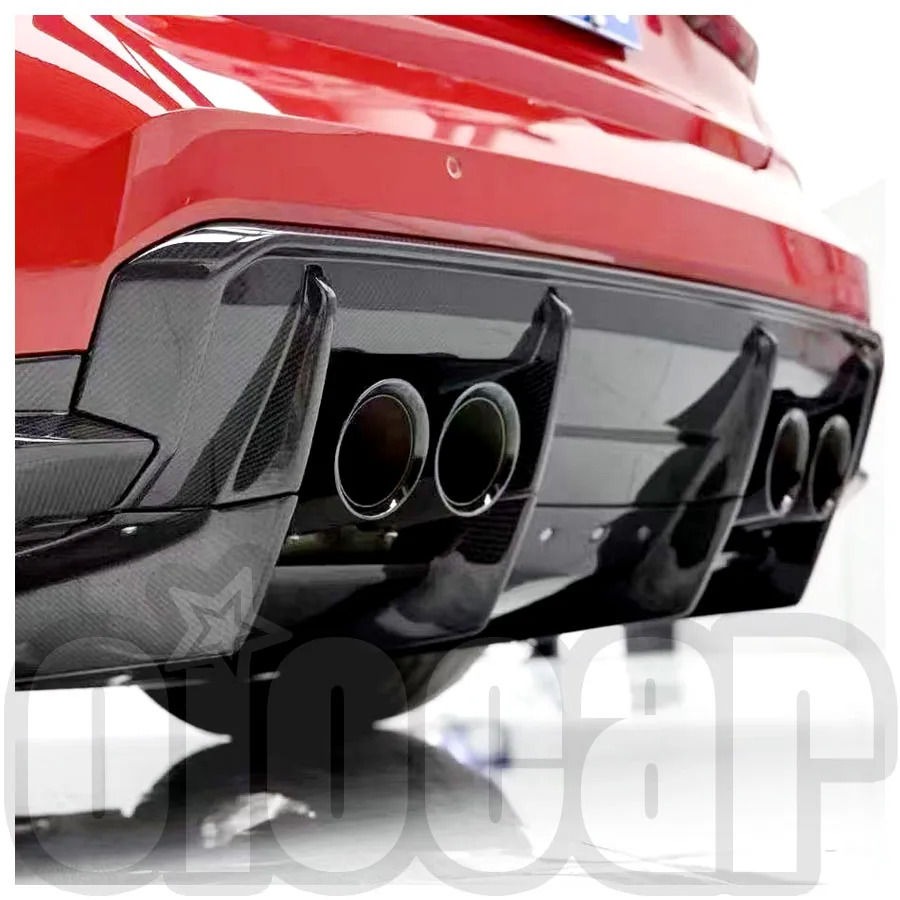 OiOMOTORS RS Style Pre-preg Dry Carbon Fiber Rear Diffuser Underbody Floor Side Splitter for BMW G80 G81 M3 G82 G83 M4