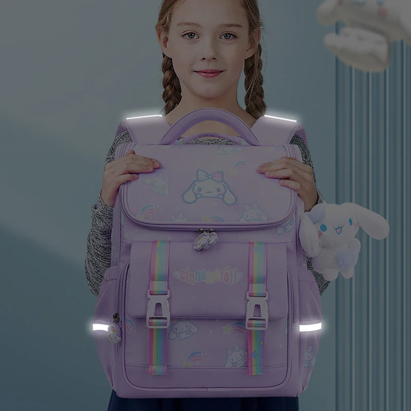 Sanrio Schoolbag Kuromi Cinnamoroll Melody Primary Student Girl Reduce Burden Bookbag High-Capacity School Bag School Supplies