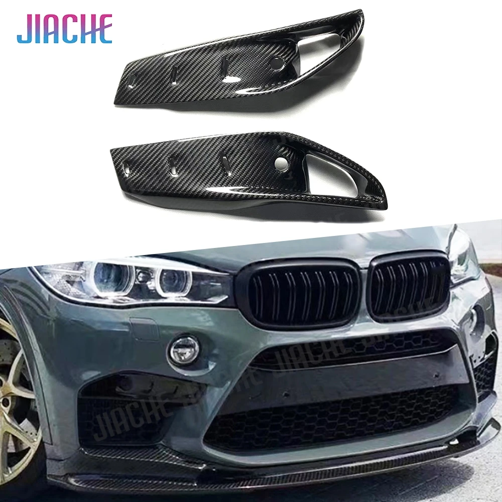 

JIACHE Dry Carbon Fiber Front Foglamp Trim Eyelids Air Vent Grill Frame Covers For BMW X5M F85 X6M F86 2015 -2019 Car Styling
