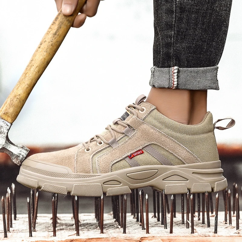 GUYISA Anti-Slip Indestructible Men Safety Shoes Industrial Construction Work Shoes Male Anti-Puncture Safety Boots Size 37-46