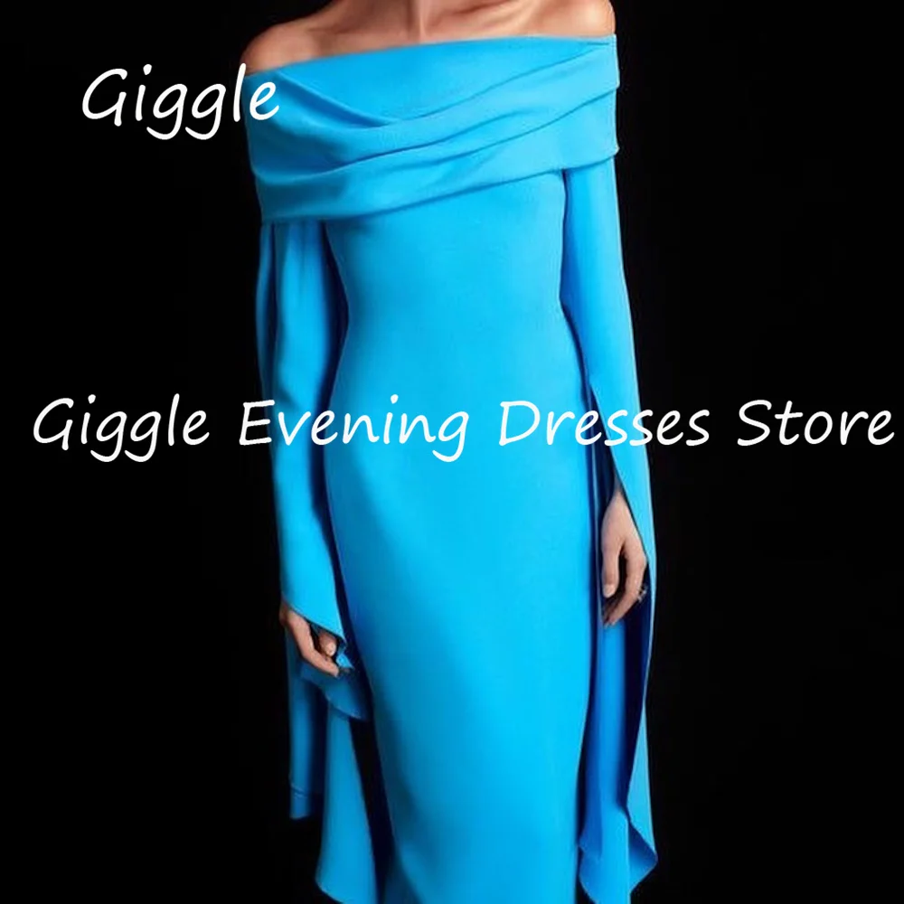 Giggle Crepe Mermaid Off-the-shoulder Formal Elegant Prom Gown Floor Length luxury Evening Pretty Party Dresses for Women 2023