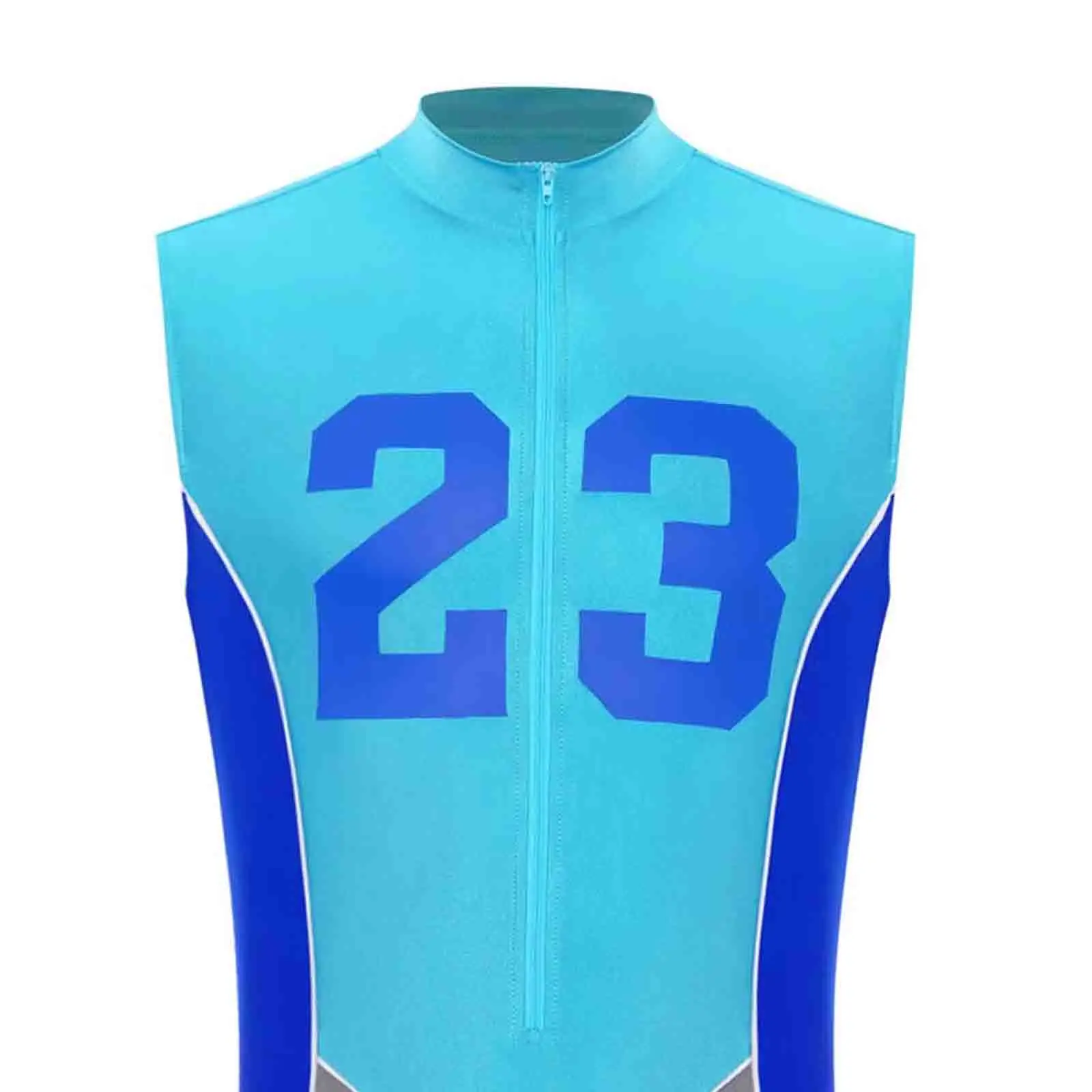 Men Stretchy Bodybuilding Sport Bodysuits Number Printed Patchwork Leotard for Cycling Swimming Running Workout Exercise Outfits