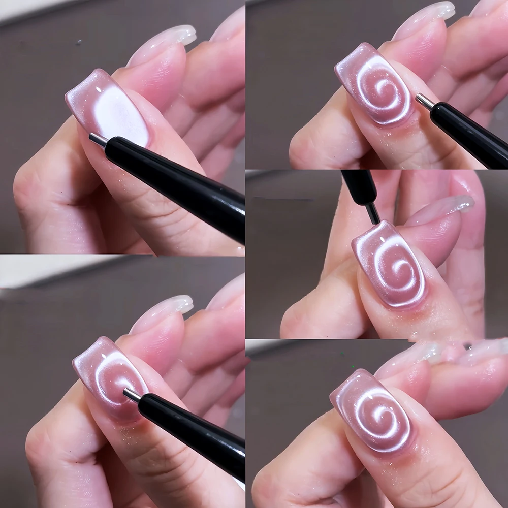 ปากกาแม่เหล็กทำเล็บลายดาววนวาเลนไทน์ 1/2 ชิ้น พร้อมแม่เหล็กลายกระต่าย/หัวใจน่ารัก สำหรับทำเล็บแบบฝรั่งเศส อุปกรณ์ทำเล็บแม่เหล็ก DIY