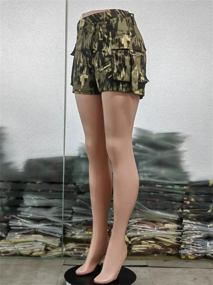 

Y2k High Waist Harajuku Casual Camouflage Shorts Women Pockets Cargo Short Pants Wholesale Ladies Summer Shorts 2023 Streetwear