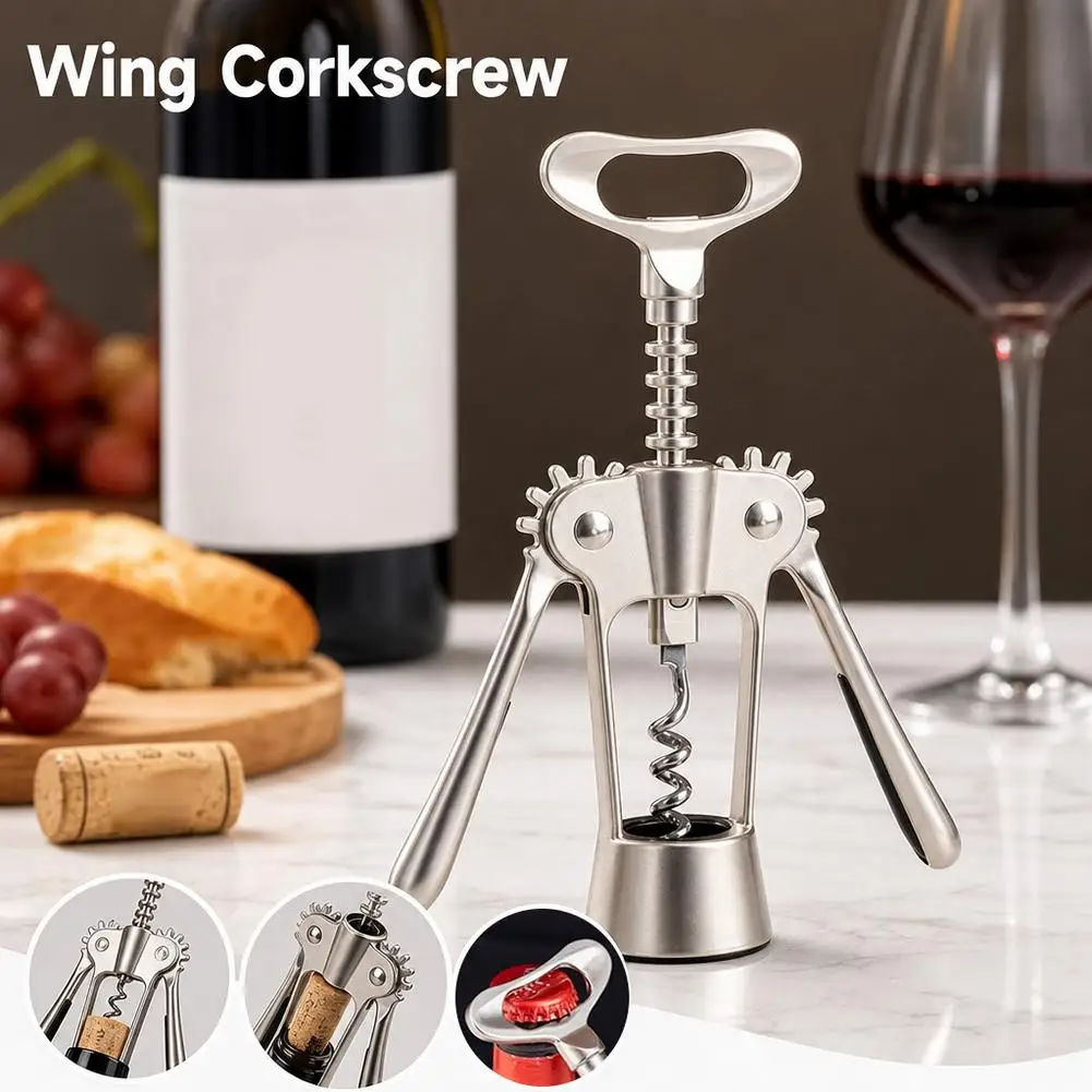 1pc Hand Movement Bottle Opener Classic And Practical Stainless Steel Wine Opener Portable Wine Cork Remover Kitchen Gadgets