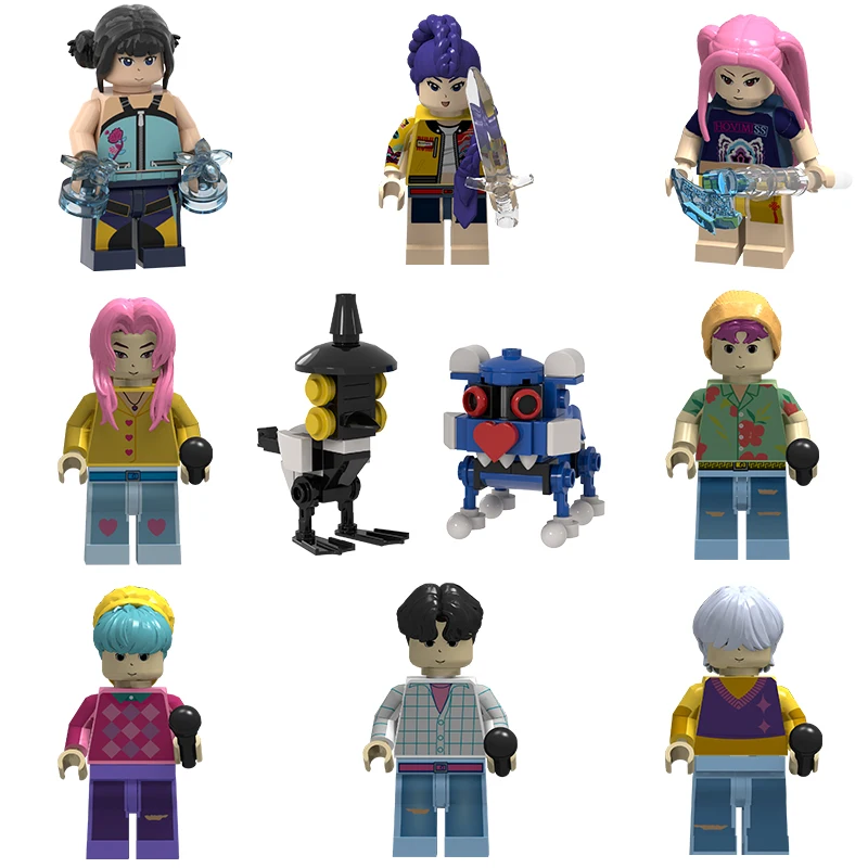 KPop Demon Hunters blocs de construction Rumi Mini figurine bloc de construction jouet périphériques décoration de bureau cadeau de noël pour enfant