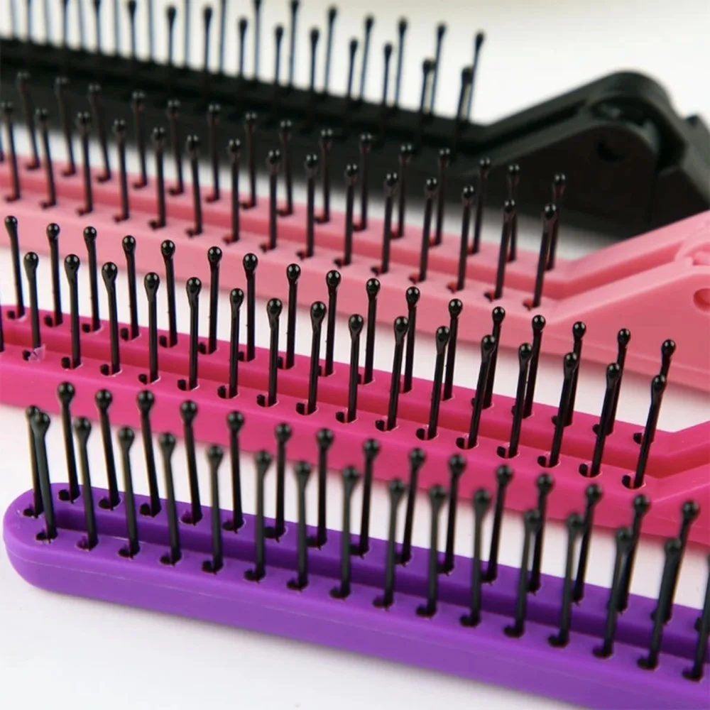 1Pc Travel Folding Combs Brush Antistatic Styling Massage Comb Professional Hair Styling Tool Special for Real Hair Wig Portable