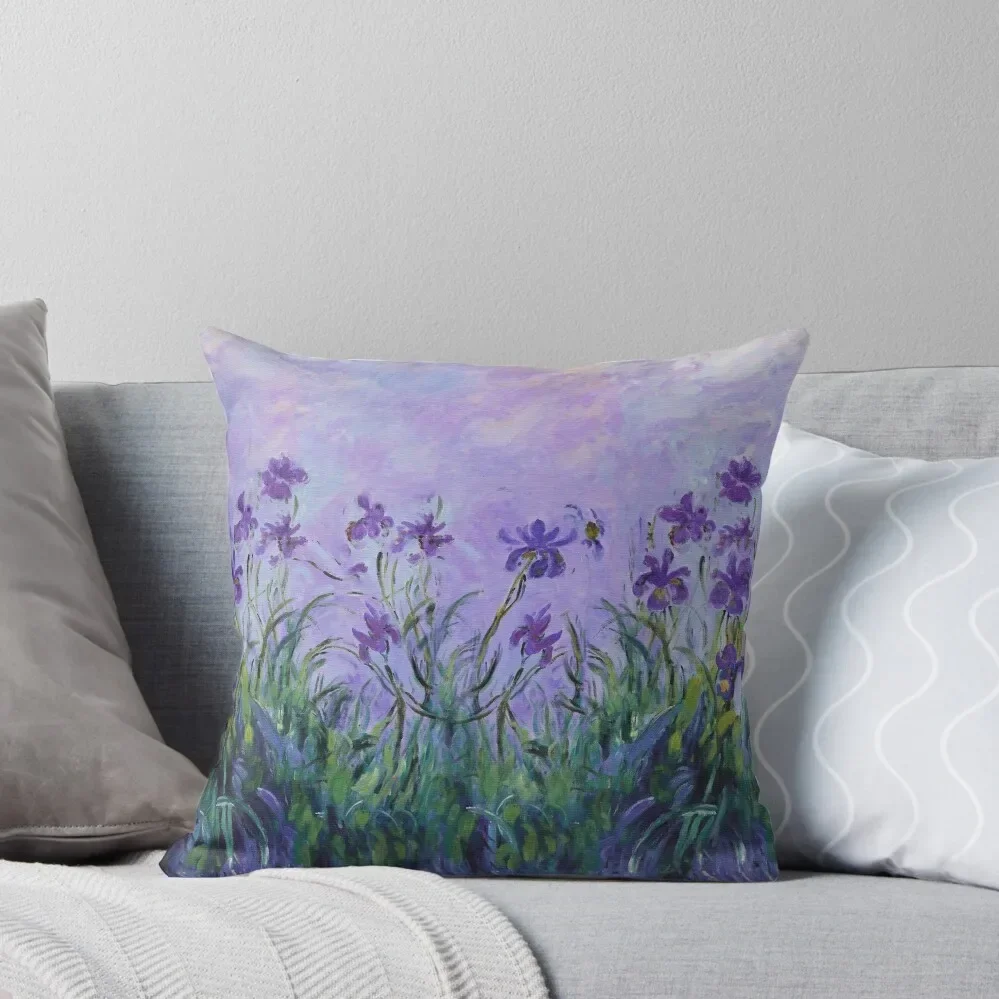 Claude Monet Lilac Irises 1914 Throw Pillow autumn pillowcase Decorative Cover For Living Room Pillow