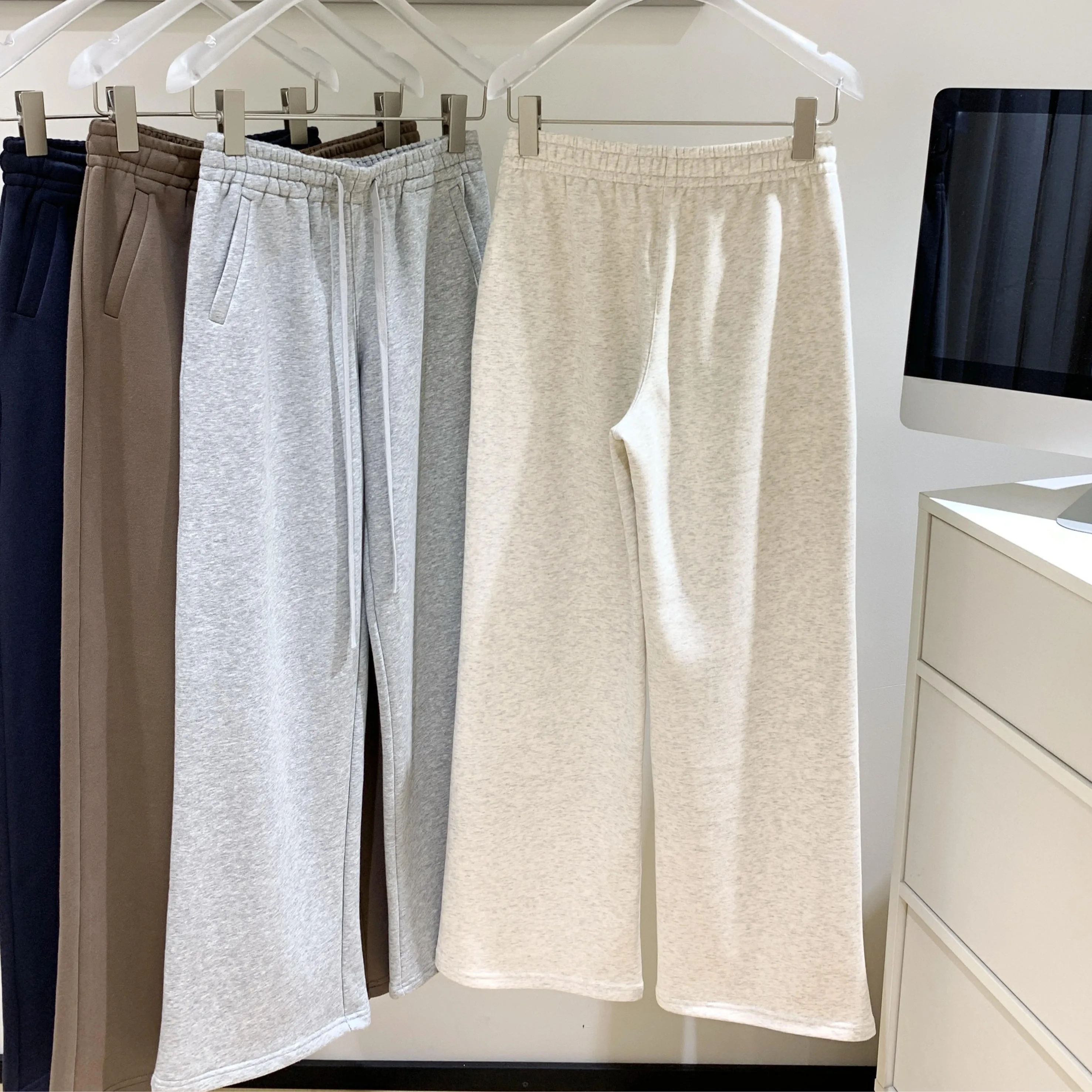 Damskie spodnie dresowe czterokolorowe, podstawowe, Dongda Gate New Sle, codzienne, proste nogawki, bawełniane, elastyczna talia, bez szwów, spodnie damskie.