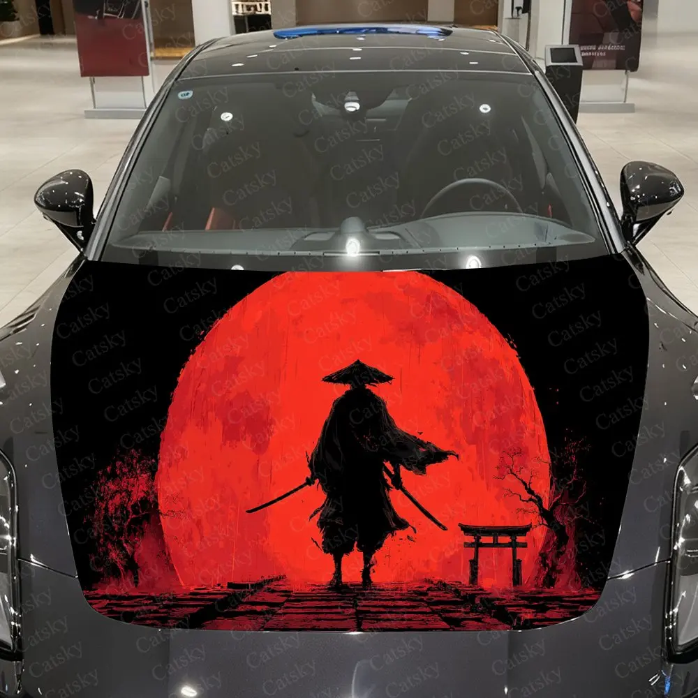 

Виниловая пленка для автомобиля «Кровавое возвращение самурая», водонепроницаемая наклейка на капот из ПВХ, самоклеящиеся устойчивые к царапинам наклейки