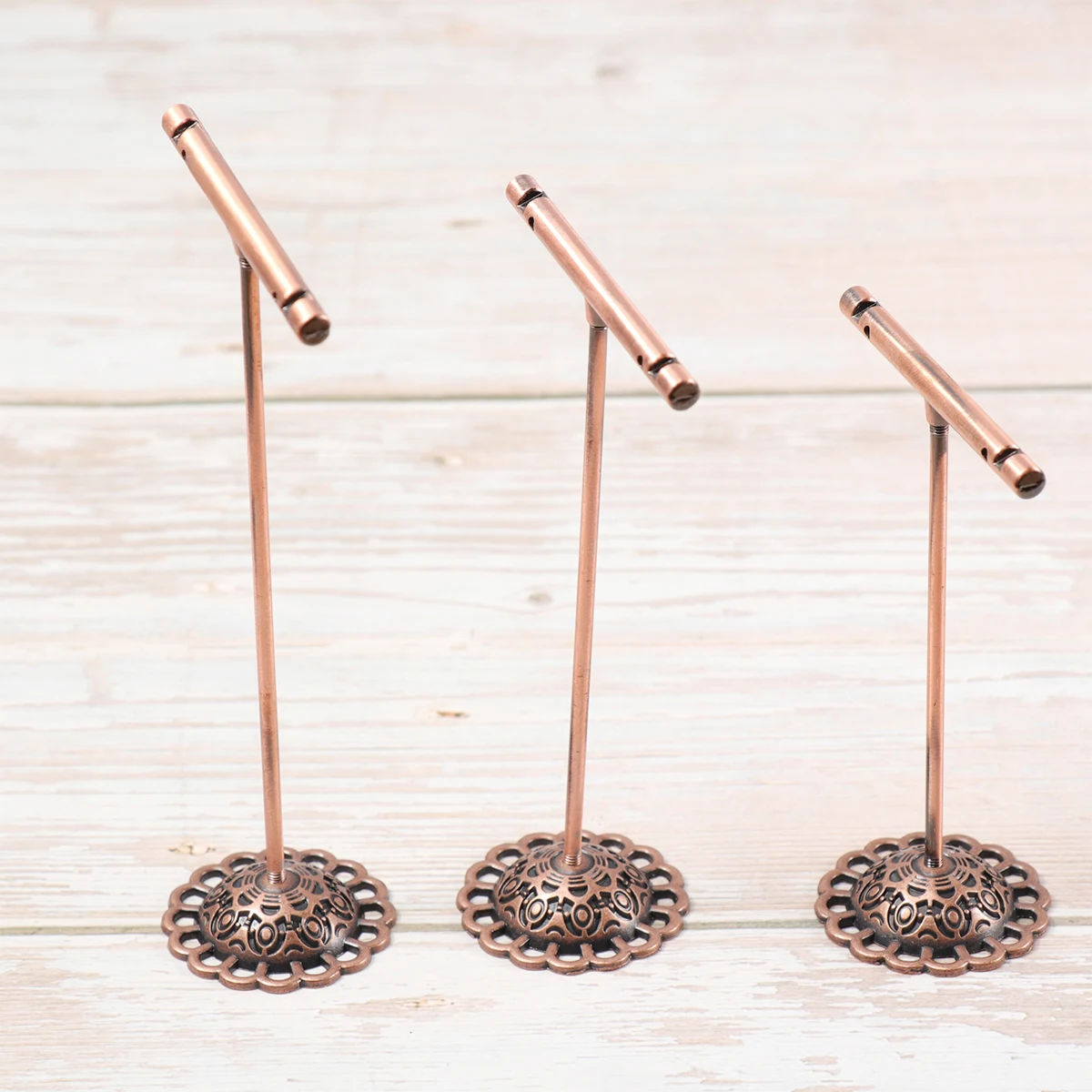 

/Set T Shape Earring Display Stand Wrought Iron Jewelry Holder For Studs Hoops Copper Rack Earrings Bracelets Keys Store Use