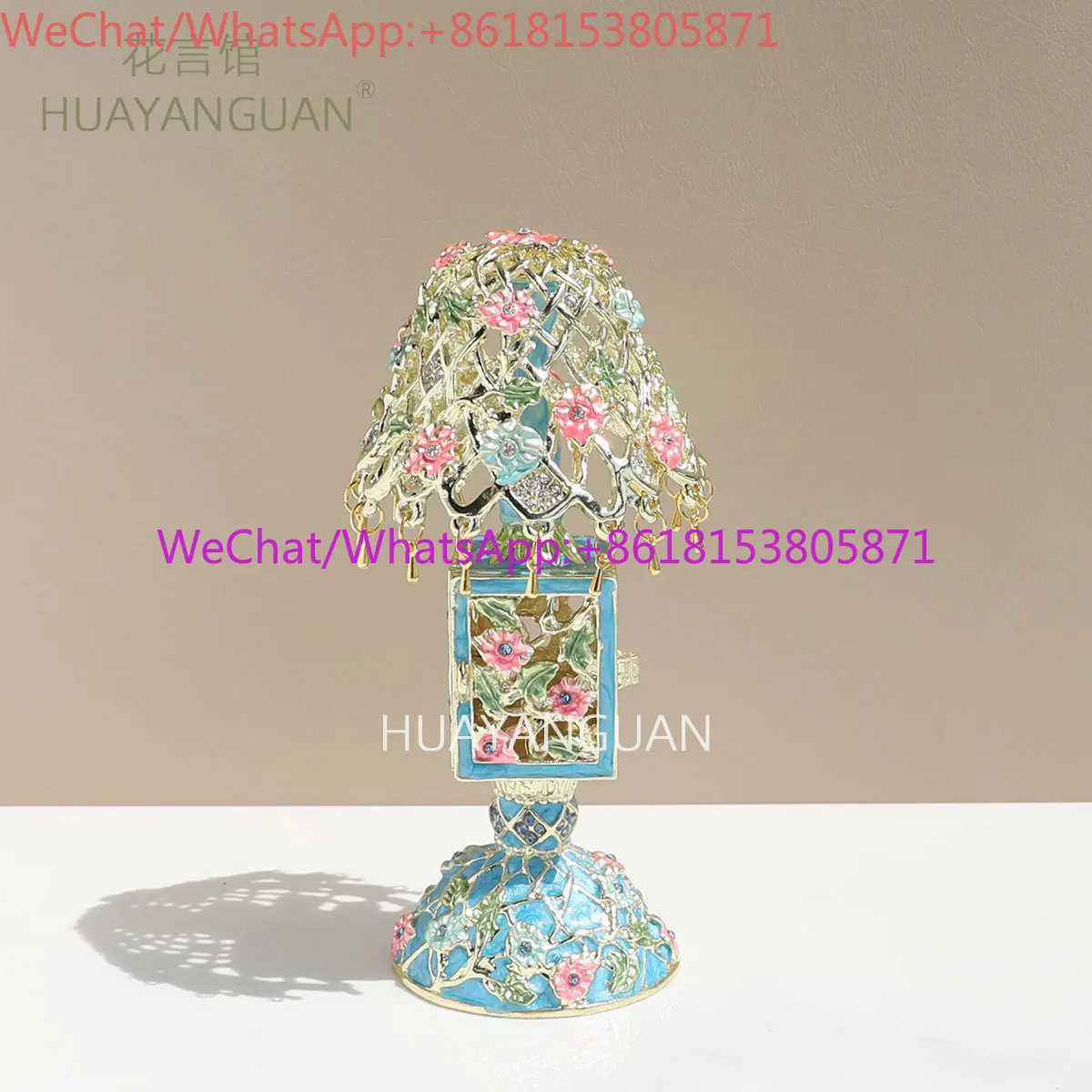 Enamel color retro wind table lamp decorative box jewelry box creative home ornament
