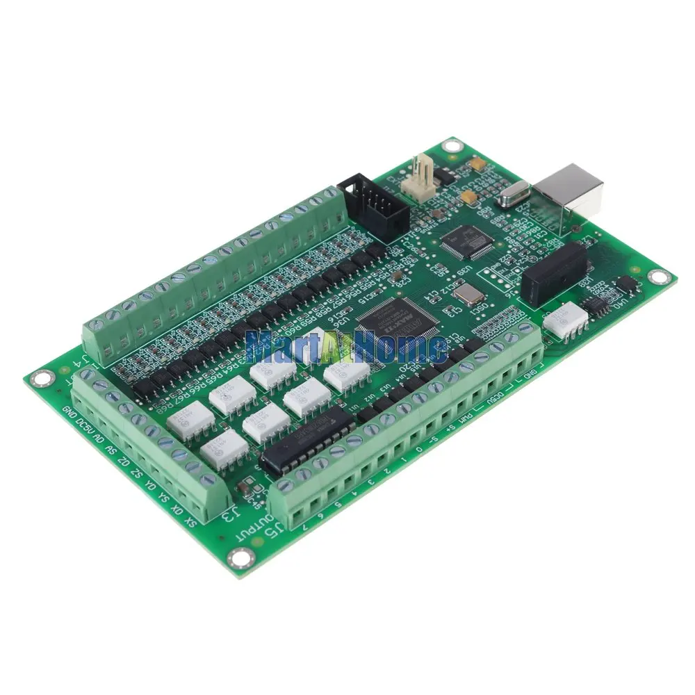 Upgraded 3 / 4 Axis CNC Mach3 USB Breakout Board Motion Control Card AKZ250-USB2(B) 200KHz High-speed Optocouplers Support MPG