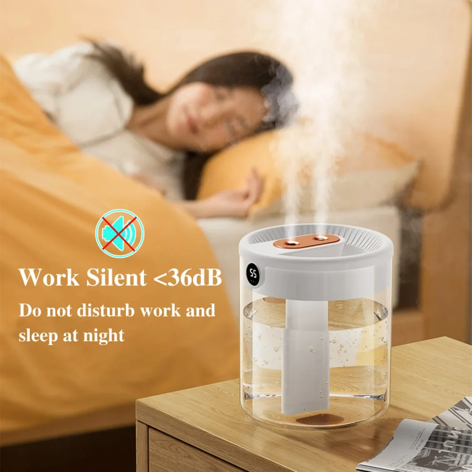 Enhanced Efficiency and Reliability: The Ultimate Double 2L High-Capacity Ultrasonic Air Humidifiers for Superior Air Quality, E