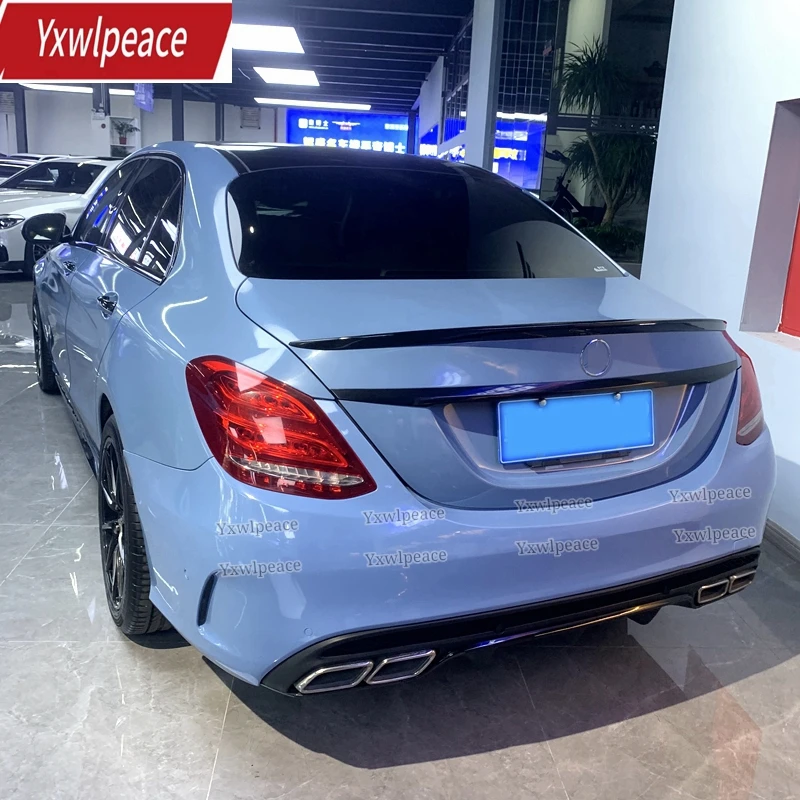 

For Mercedes-Benz C-Class W205 2015 2016 2017 2018 2019 ABS Plastic Car Tail Wing Trim Unpainted Color Rear Trunk Lip Spoiler