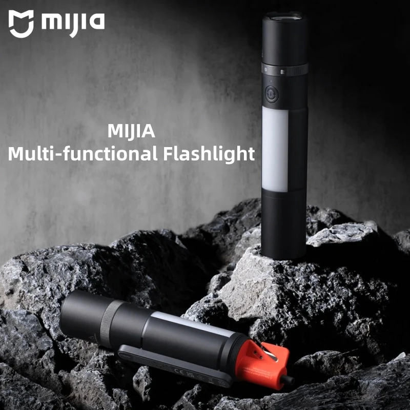 MIJIA Multi-functional LED Flashlight Zoomable Ultra Bright Torch Window Breaker Safety Belt Cutter Car Emergency Light