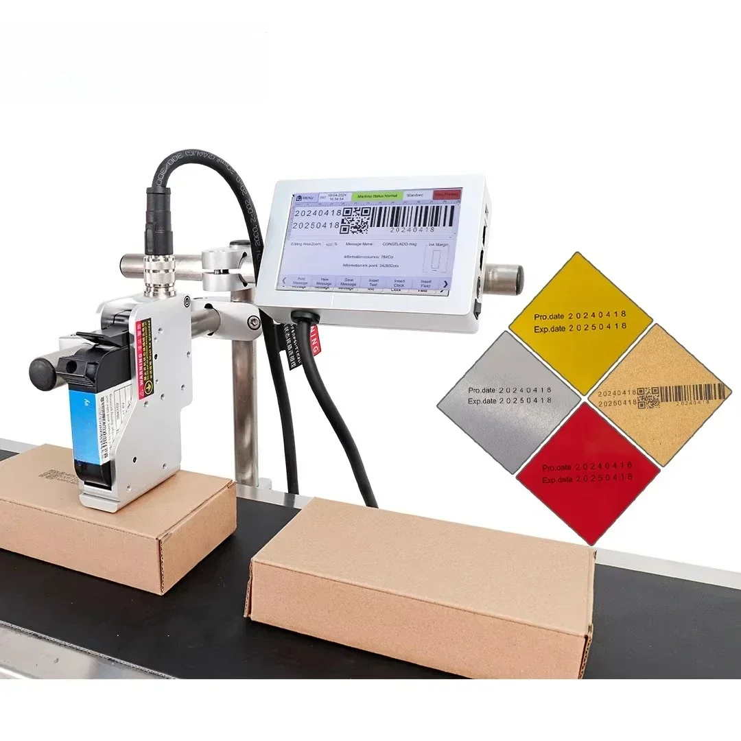 Hot-Selling Docod T180E Network Industrial Thermal TIJ Inkjet Printer 12.7mm Barcode Valid Period Coder for Bottles