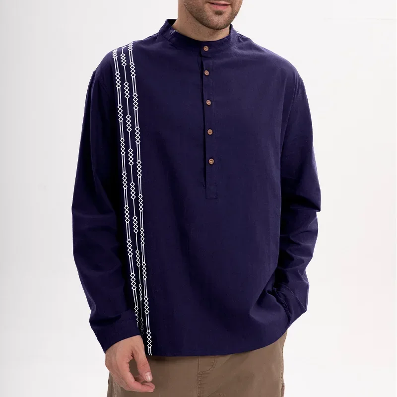 

Mens Long Sleeve Shirts Cotton Business TShirts Men Breathable Solid Color Streetwear Button Shirts for Men