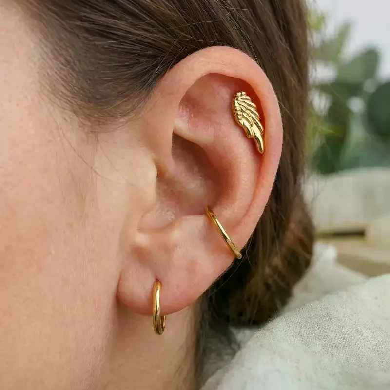 Titanium Wing Flat Back Earring Studs 16G Labret Lip Stud Ear Nose Cartilage Tragus Conch Helix Piercing Jewelry