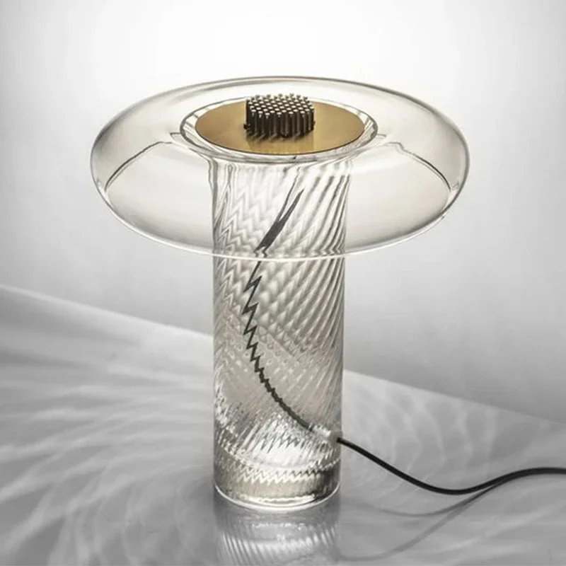 Nordic  personalized twisted glass desk lamp modern LED decorative lamp study bedroom bedside designer Table lamp