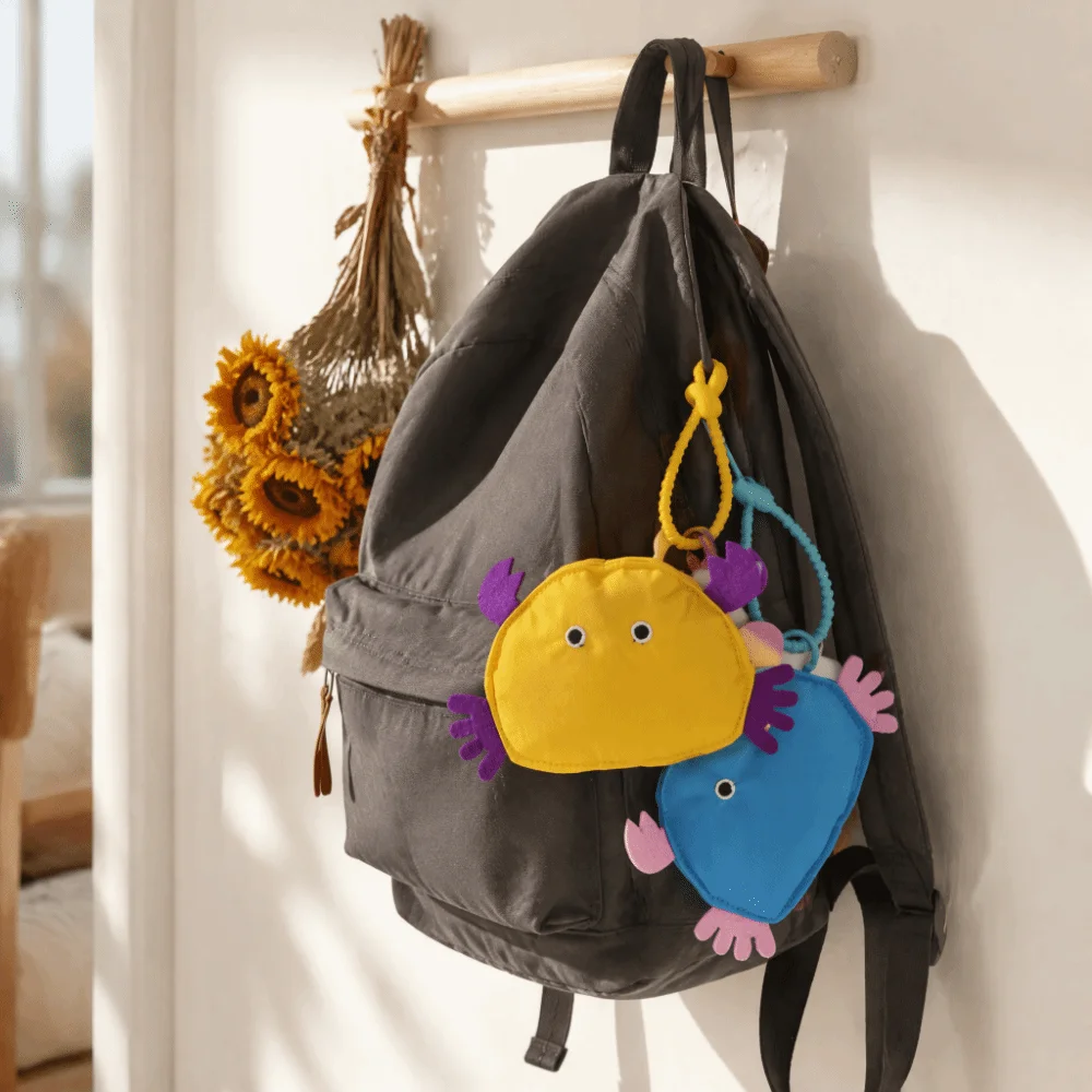 Soft Material Crab Shaped Storage Pouch Hanging Clasp Zipper Pouch Small Bag Charm Keychain Playful Appearance
