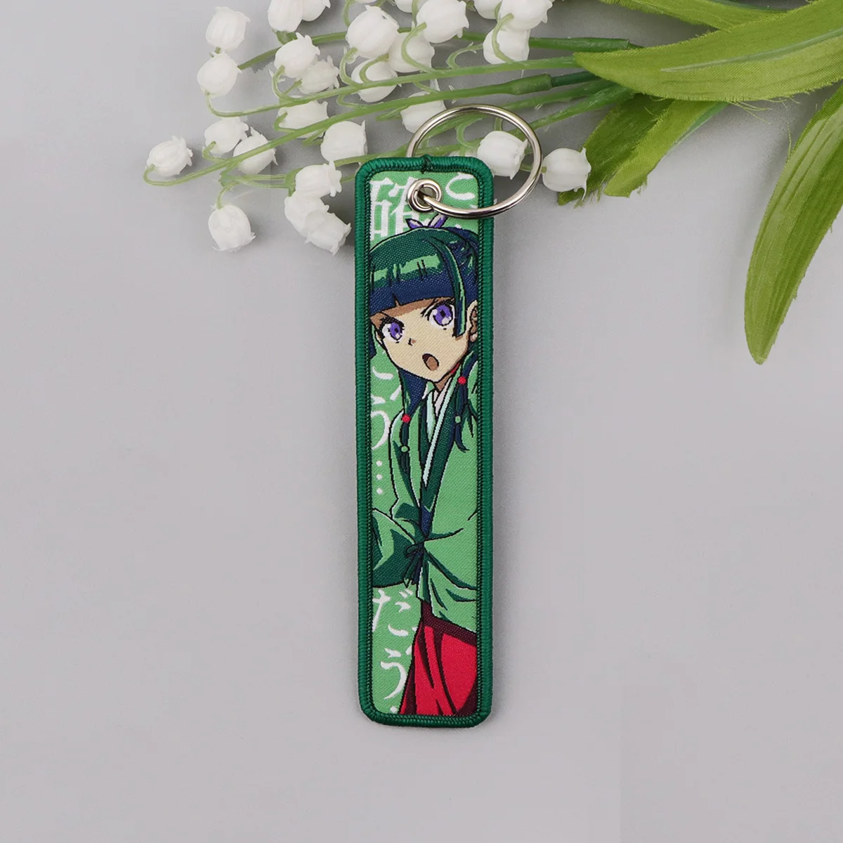 1pcs Vintage Oriental Anime Girl Portrait Embroidery Key Tag Strap Beautiful Keychain Handbag Knapsack Fashion Hanging Charm view 5