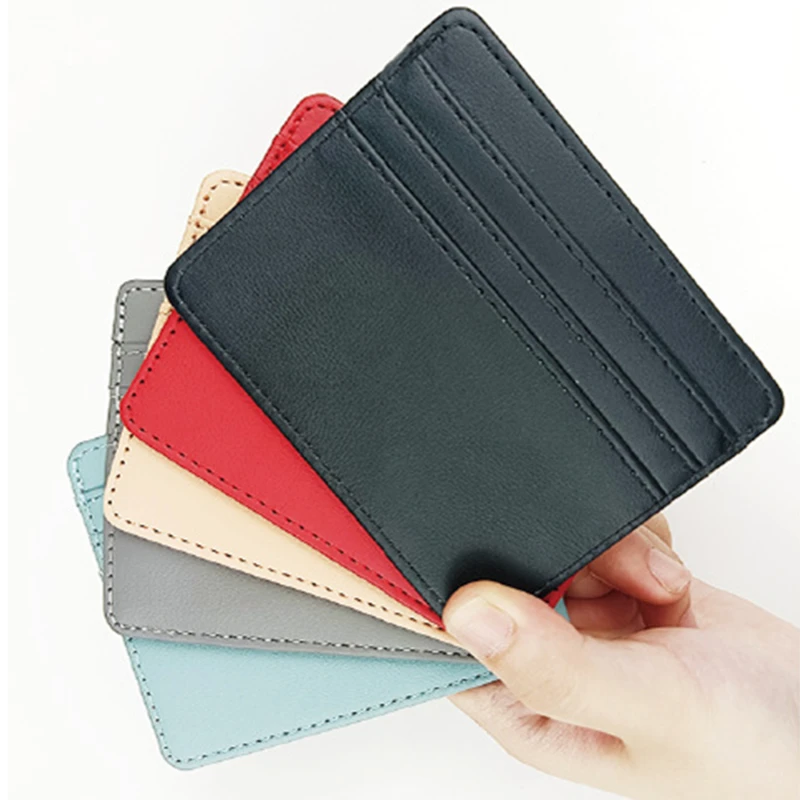 Card Holder Ultra-thin Bank Credit ID Cards Pouch Case Wallet Organizer Business Double Sided PU Package Large Capacity Wallets